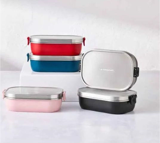 Le Creuset Δοχείο Φαγητού Inox Γκρι με Χωρίσματα 900ml