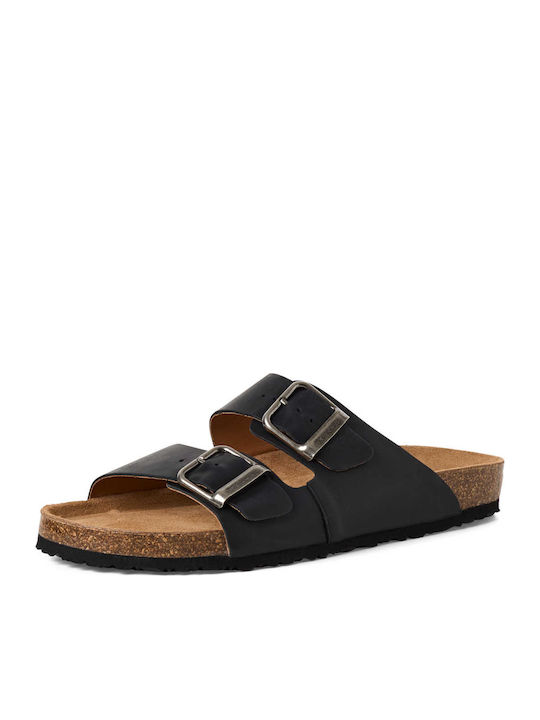 Leather Men's Sandals in Black Colour