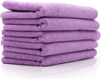 Work Stuff Worker Car Microfiber Polishing Cloths for Body 320gsm Purple 40x40cm 5 Pieces