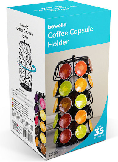 Suport Capsule Cafea Dolce Gusto 35 Capsule Rotativ Metalic Negru Organizator Espressor