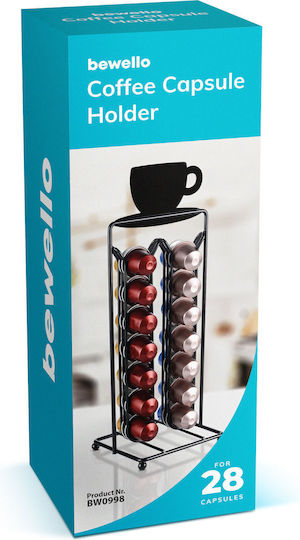 Nespresso Kaffeekapselständer 28 Kapseln Metall Matt Schwarz Vertikaler Organizer Für Espressomaschine
