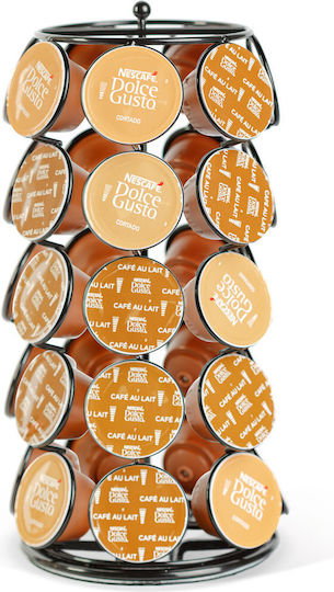 Suport Capsule Cafea Dolce Gusto 35 Capsule Rotativ Metalic Negru Organizator Espressor