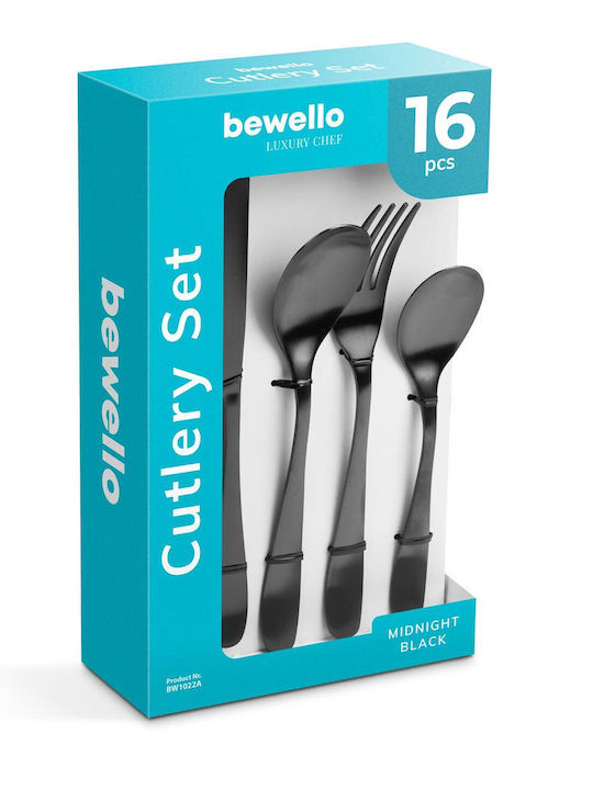 Besteckset Schwarz 16 Stück