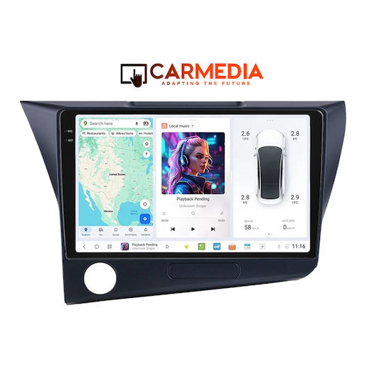 Carmedia Ηχοσύστημα Αυτοκινήτου για Honda CR-Z 2010-2016 (Bluetooth/USB/AUX/WiFi/GPS/Apple-Carplay/Android-Auto) με Οθόνη Αφής 9.5"