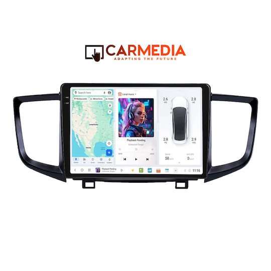 Carmedia Sistem Audio Auto pentru Honda Pilot 2016-2019 (Bluetooth/USB/WiFi/GPS/Apple-Carplay/Android-Auto) cu Ecran Tactil 9.5"