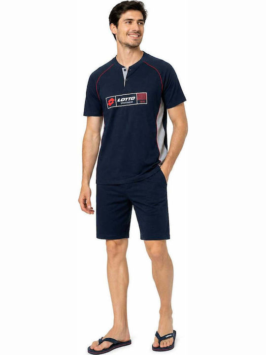 Lotto Sommer Herrenpyjama Baumwollene Blaue
