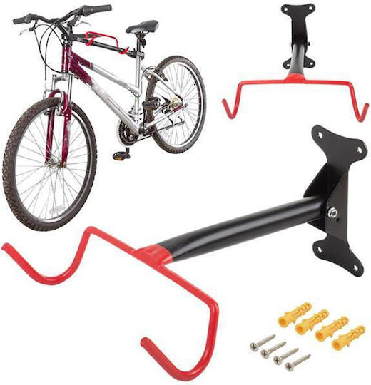 Suport Metalic pentru Bicicletă cu Ancore Incluse Negru Roșu