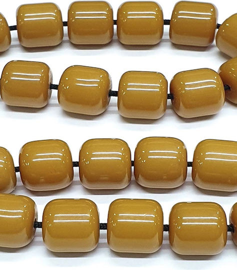 Roloi Komboloi Worry Beads with 25 Beads Made of Mastic Length 30cm Yellow
