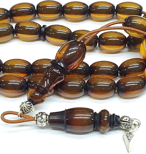 Roloi Komboloi Worry Beads with 33 Beads Made of Mastic Length 30cm Yellow