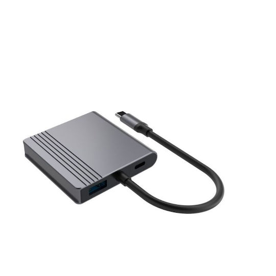 Gembird USB-C Докинг Станция с HDMI PD Сива (A-CM-COMBO3-04)