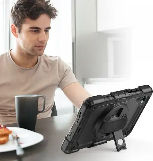 Tech-Protect Solide Umschlag Rückseite Rotierende Dauerhafte Schwarze (Galaxy Tab A9 / Galaxy Tab A11)