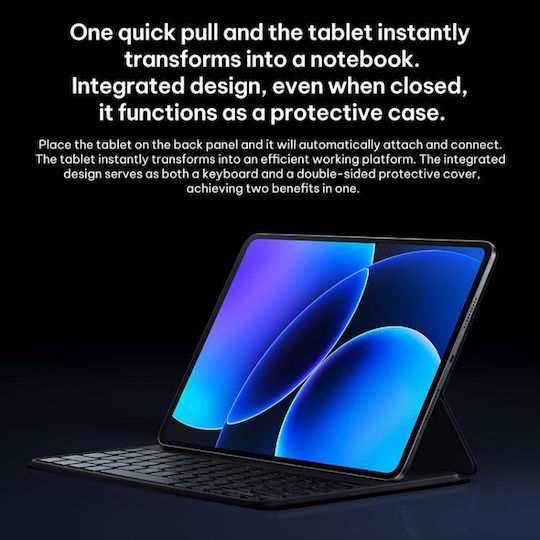 Xiaomi Flip Cover με Πληκτρολόγιο στα Αγγλικά US Μαύρη (Xiaomi Pad 8 / 8 Pro)