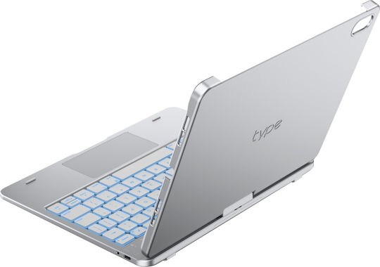 Typecase Flexbook Touch Klappdeckel mit Tastatur in Internationales Englisch Weiß (iPad 2022 10,9 Zoll / iPad 2025 11")