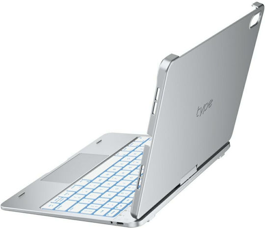 Typecase Flexbook Touch Klappdeckel mit Tastatur in Internationales Englisch Weiß (iPad 2022 10,9 Zoll / iPad 2025 11")