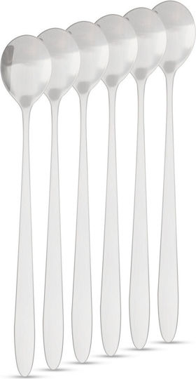Set Linguri Cafea Ceai Inox Argintii 18.6cm 6 Bucăți