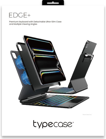 Typecase Klappdeckel Tablet Hülle Ipad Air 13 2024/2025 Carbon Fiber Kb206-129-e-cbkcbk-blk-b-us-v5