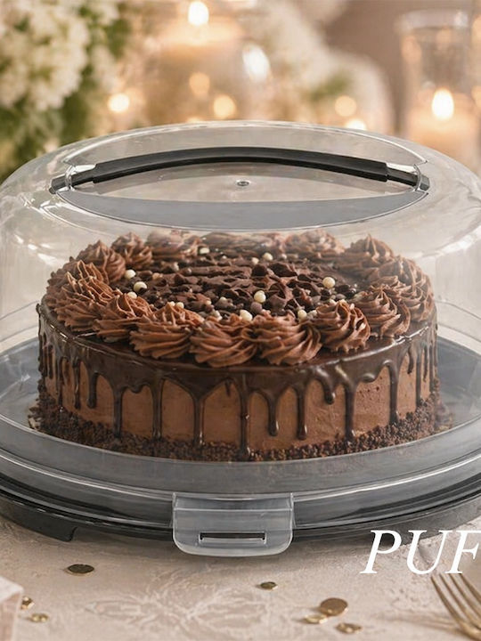 Plastic Cake Stand with Transparent Lid 30x30cm