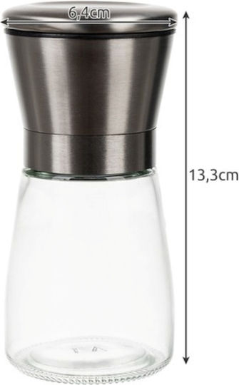 Manuelle Salz- und Pfeffermühlen-Set Inox in Grau Farbe 13,3cm 2 Stück