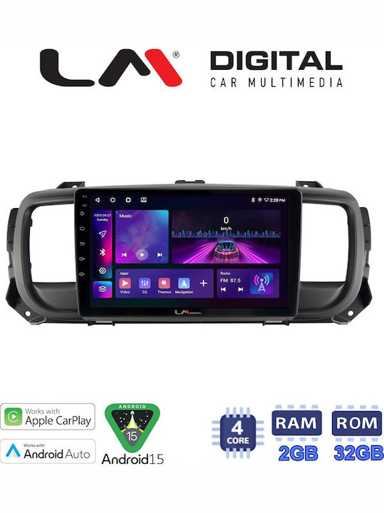LM Digital Auto-Audiosystem für Peugeot Experte Opel Vivaro Fiat Schutz Toyota Proace Citroen SpaceTourer Jumpy 2022+ Bluetooth USB Eingebautes Wi-Fi GPS