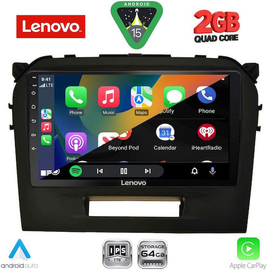 Lenovo Автомобилна Аудио Система за Suzuki Vitara 2016-2025 (Bluetooth/USB/Вграден Wi-Fi/GPS/Apple CarPlay/Android Auto) с Touch Screen 9"