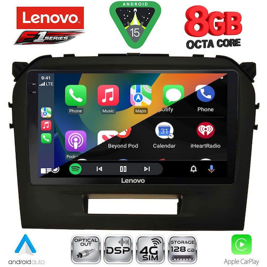 Lenovo Ηχοσύστημα Αυτοκινήτου για Suzuki Vitara 2016-2022 (Bluetooth/USB/WiFi/GPS/Apple-Carplay/Android-Auto) με Οθόνη Αφής 9"