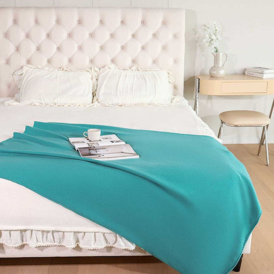 Fleece Blanket Set Single 150x200cm Aqua