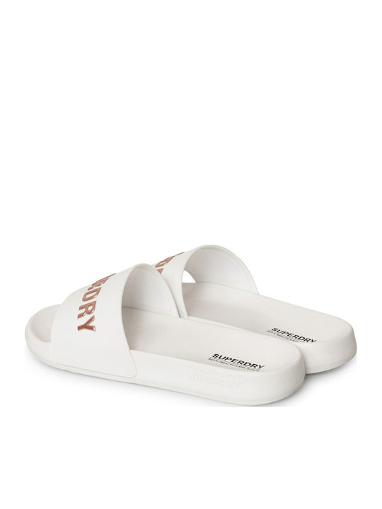 D4 Sdry Logo Vegan Pool Slide Women's Slides White