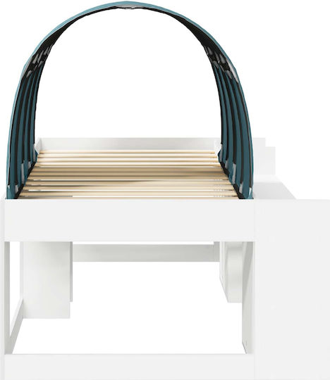 Kinderbett Einzel mit Stauraum Weiß für Matratze 75x190cm