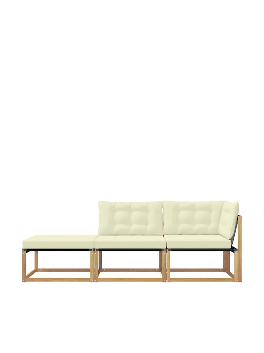 vidaXL Outdoor-Sofas & Bänke Dreisitziger Hölzernes Garten-Sofa mit Kissen 241.5x83x73cm