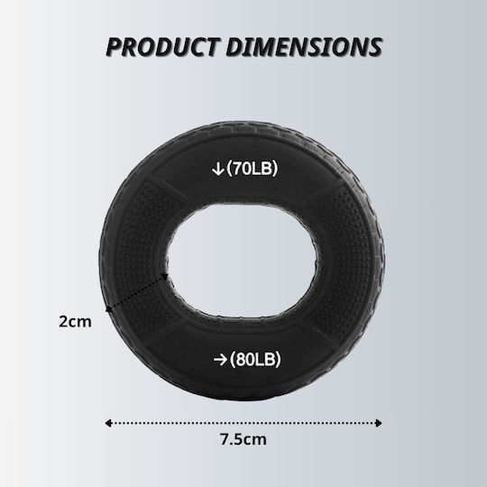Uncle George Power Gripper Ring for Fingers and Hands Black with Resistance up to 36kg