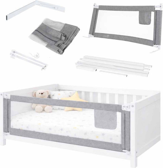 ikonka Bară de Protecție pentru Pat din Metal în Culoare Gri