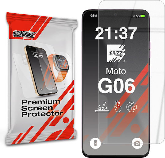 Grizzglass Hybridglass Gehärtetes Glas Displayschutzfolie Für Motorola Moto G06 Transparent