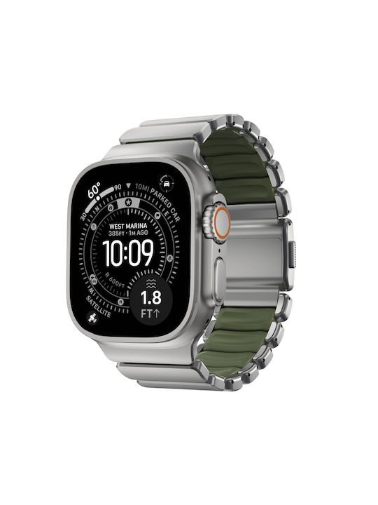 Nomad Stratos Band Natural Titanium Forest Green Fkm Aw 45 46 49mm Nm009568858