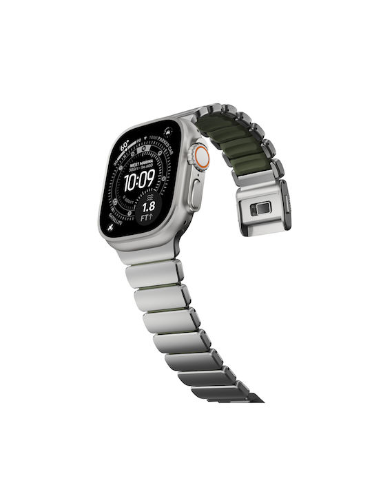 Nomad Stratos Band Natural Titanium Forest Green Fkm Aw 45 46 49mm Nm009568858