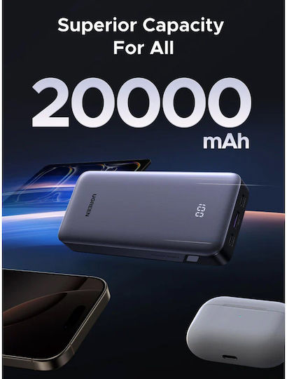 Ugreen PB532 Power Bank 20000mAh 30W με Θύρα USB-A και 2 Θύρες USB-C Power Delivery Γκρι