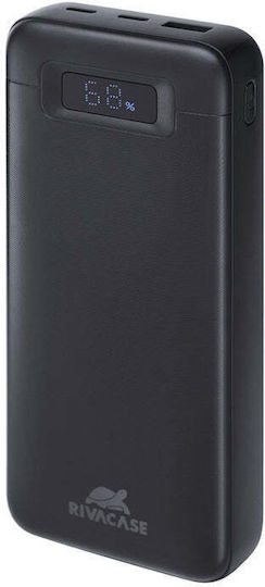 Rivacase VA1082 Power Bank 20000mAh 65W с USB-A порт и 2 USB-C порта Черен