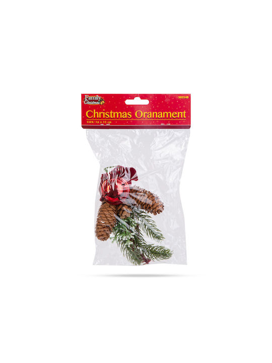 Weihnachtsbaumschmuck Türdekoration Künstliche Tannenzapfen Rote Glocke 16 Cm