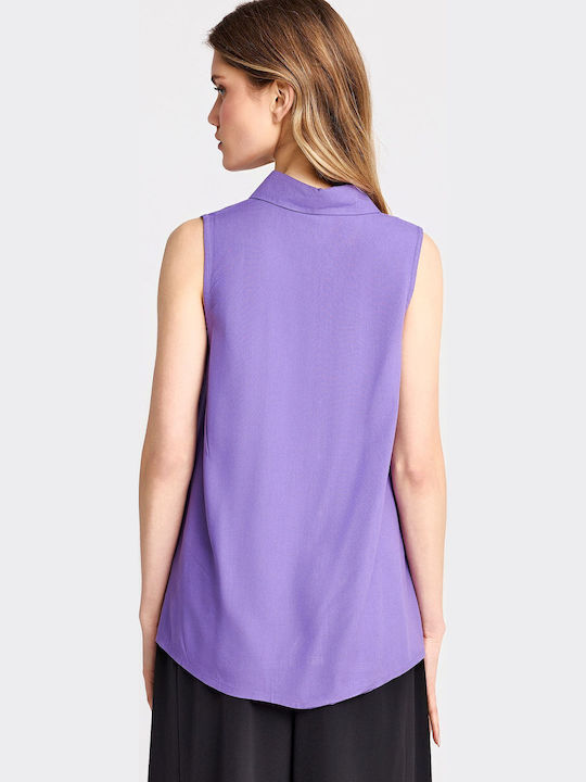 Без Ръкави Дамска Риза Dusty Lavender FBL013-101-05-Dusty-Lavender