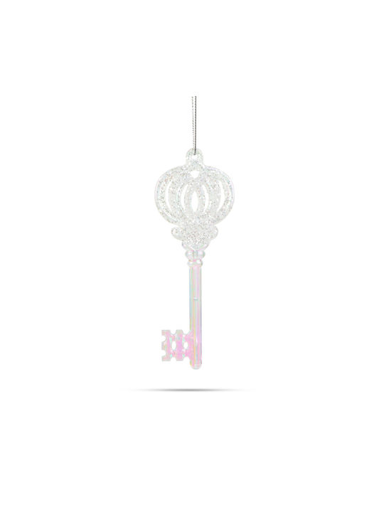 Christmas Tree Decoration Iridescent Acrylic Key 6.5 Cm Transparent Multicolor Ornament
