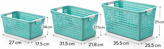 Coș De Depozitare Din Plastic Verde 3 Bucăți