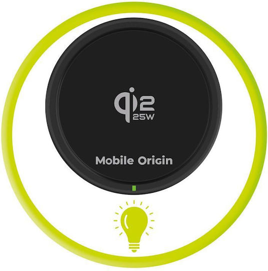 Mobile Origin CA24 Βάση Κινητού Αυτοκινήτου με Μαγνήτη και Ασύρματη Φόρτιση MagSafe Μαύρη