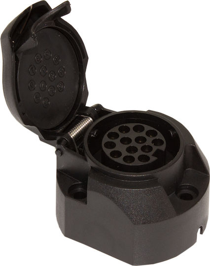 Conector Priză Remorcă Auto 13 Pin 12v Standard Iso Capac Negru