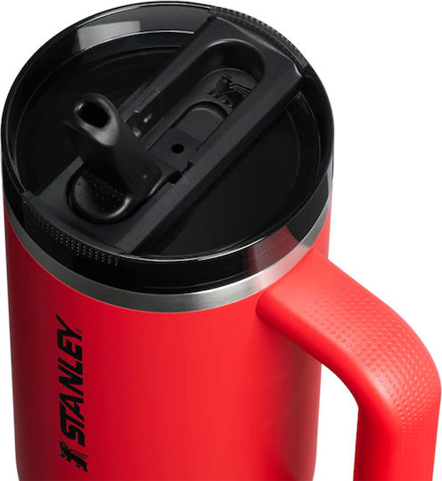 Stanley Protour Flip Handled Tumbler Thermos 887ml Chili Black with Straw and Handle