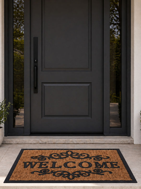 MRShome Doormat Entrance Made of Rubber Welcome 60x40cm