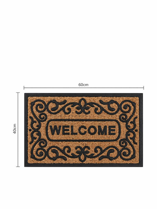 MRShome Doormat Entrance Rubber Welcome 60x40cm