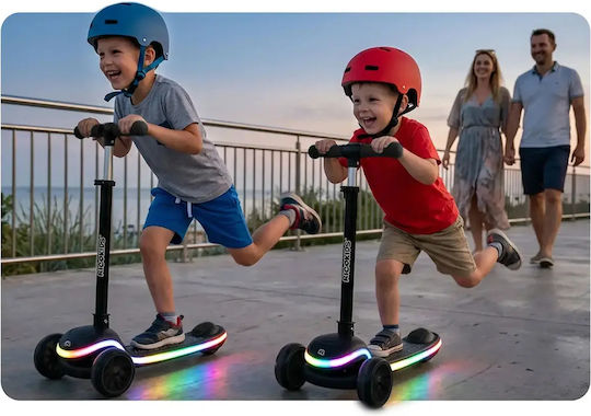 Ricokids Patinetă Copii Pliabilă Leddi cu 3 Roți Neagră