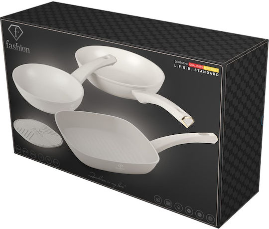 Fashion by Berlinger Haus Aluminum Matte Cream Pots & Pans Sets with Non-stick Interior Coating 4 Pieces
