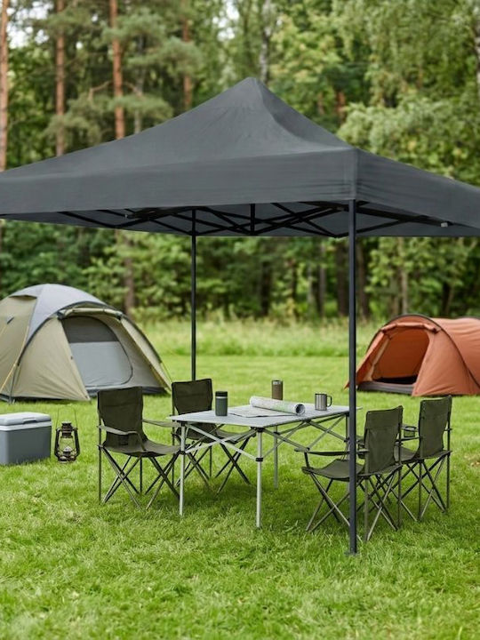 Megapap Foldable Garden Gazebo Bari Gray 3x3m