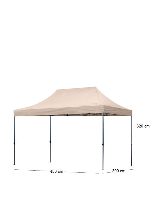 Megapap Zusammenklappbares Garten Gazebo Bari Beige 3x4.5m