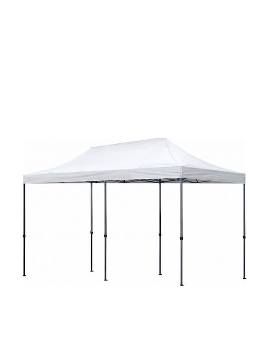Megapap Zusammenklappbares Garten Gazebo Bari Weiß 3x6m